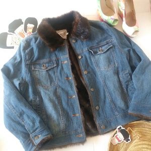 Marvin Richards Faux Fur Lined Denim Jacket
